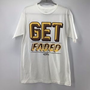 Cutters Get Faded Men’s T-Shirt White Yellow Like New Condition Large